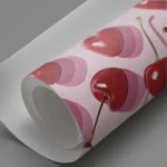 Red Cherry Pink Fruit Pattern Canvas Print - Image 3
