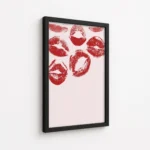 Red Lipstick Kiss Pattern Canvas Print - Image 5