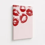 Red Lipstick Kiss Pattern Canvas Print - Image 4