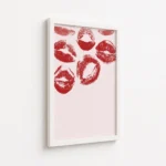 Red Lipstick Kiss Pattern Canvas Print - Image 6