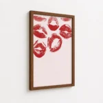 Red Lipstick Kiss Pattern Canvas Print - Image 7