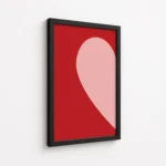 Red Pink Modern Heart Corner Canvas Print - Image 5
