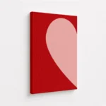 Red Pink Modern Heart Corner Canvas Print - Image 4