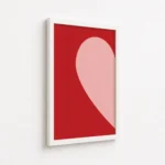 Red Pink Modern Heart Corner Canvas Print - Image 6