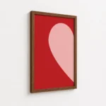 Red Pink Modern Heart Corner Canvas Print - Image 7