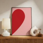 Red Pink Modern Heart Shape Canvas Print