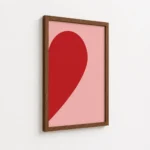 Red Pink Modern Heart Shape Canvas Print - Image 7