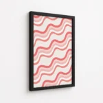 Red Pink Wavy Abstract Pattern Canvas Print - Image 5