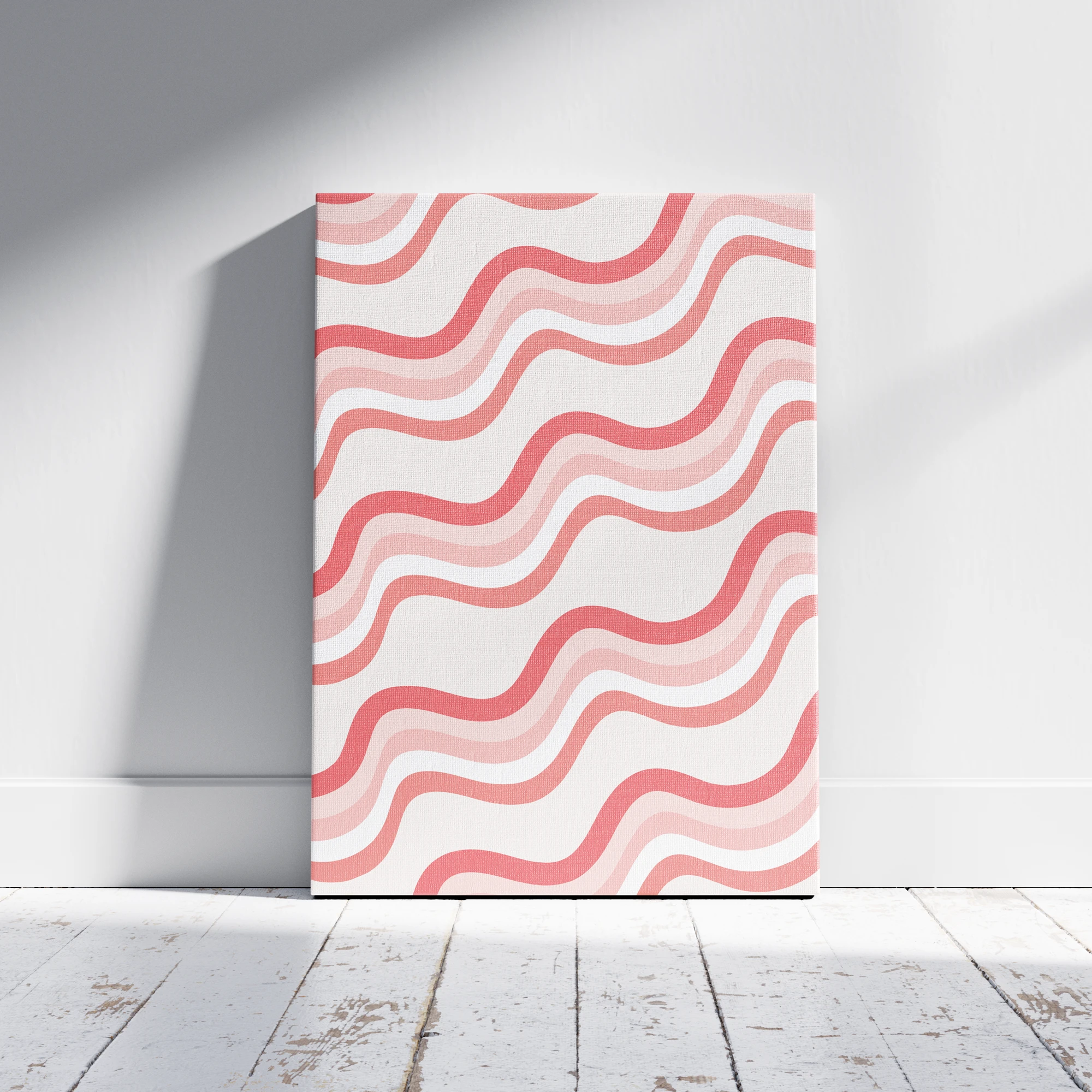 Red Pink Wavy Abstract Pattern_Featured Image 1 Red Pink Wavy Abstract Pattern Canvas Print - Image 1