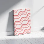 Red Pink Wavy Abstract Pattern Canvas Print - Image 2