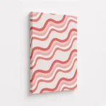 Red Pink Wavy Abstract Pattern Canvas Print - Image 4