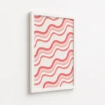 Red Pink Wavy Abstract Pattern Canvas Print - Image 6