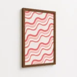 Red Pink Wavy Abstract Pattern Canvas Print - Image 7