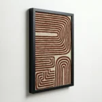 Retro Brown Line Pattern Mid Century Modern Wall Art - Image 5