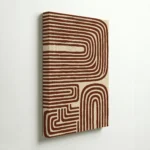 Retro Brown Line Pattern Mid Century Modern Wall Art - Image 4