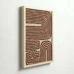 Retro Brown Line Pattern Mid Century Modern Wall Art - Image 6