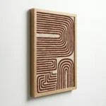 Retro Brown Line Pattern Mid Century Modern Wall Art - Image 7