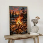 Sacred Fire Bonfire Strength Vastu Canvas Artwork for Community and Warmth - Image 2