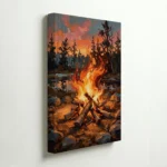 Sacred Fire Bonfire Strength Vastu Canvas Artwork for Community and Warmth - Image 4