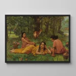 Shakuntala Patralekhan (Shakuntala Writing a Letter) by Raja Ravi Varma - Image 5