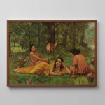 Shakuntala Patralekhan (Shakuntala Writing a Letter) by Raja Ravi Varma - Image 7