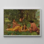 Shakuntala Patralekhan (Shakuntala Writing a Letter) by Raja Ravi Varma - Image 6