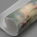 Serene Lotus Lake Sunrise Peaceful Canvas Wall Art for Calming Room Decor - Image 3