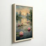 Serene Lotus Lake Sunrise Peaceful Canvas Wall Art for Calming Room Decor - Image 6