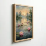 Serene Lotus Lake Sunrise Peaceful Canvas Wall Art for Calming Room Decor - Image 7