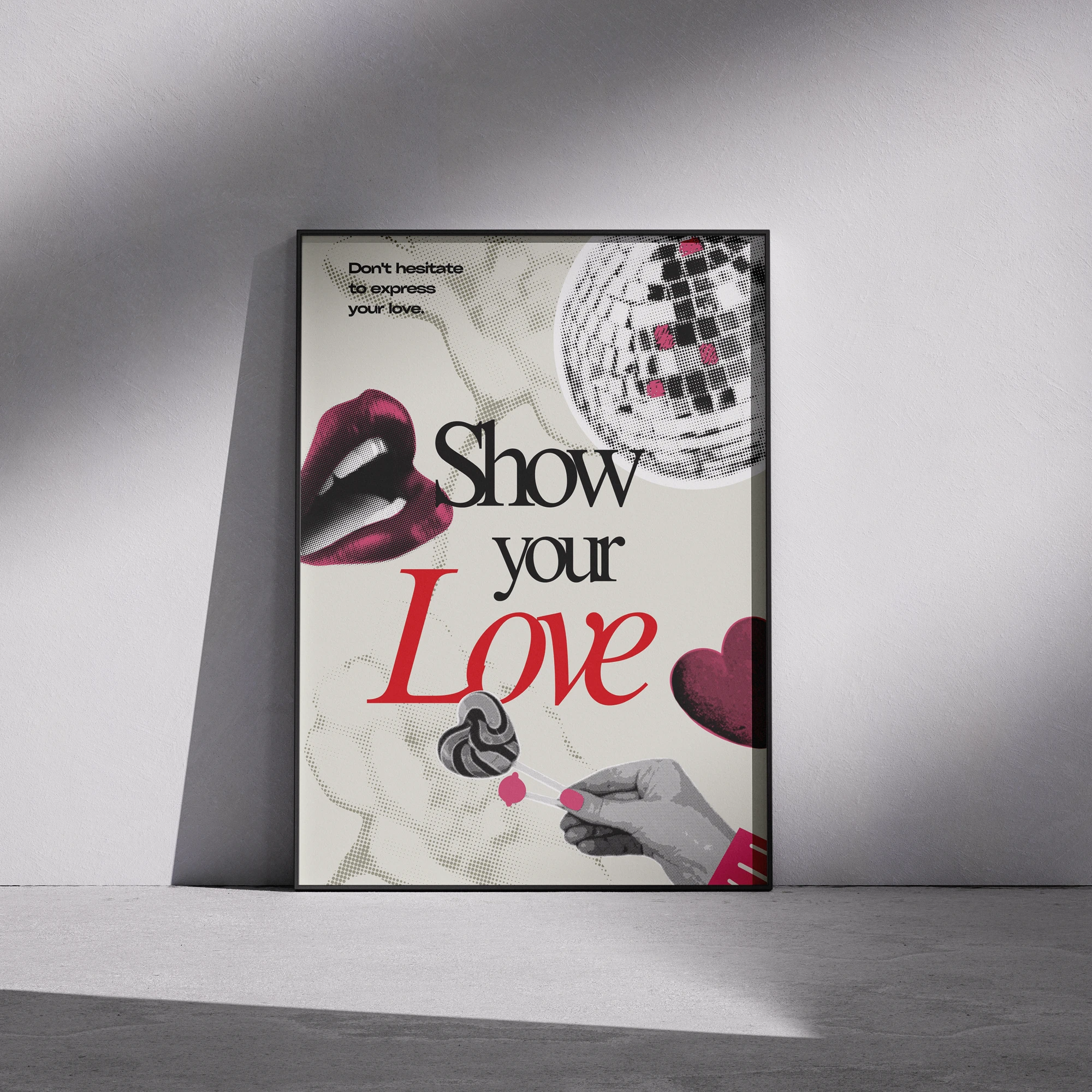 Show Your Love Lipstick Disco Collage_Featured Image 1 Show Your Love Lipstick Disco Collage Canvas Print - Image 1