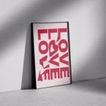 Stacked Red Love Typography Canvas Print - Image 2