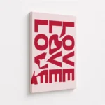 Stacked Red Love Typography Canvas Print - Image 4