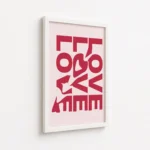 Stacked Red Love Typography Canvas Print - Image 6