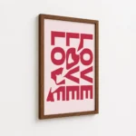 Stacked Red Love Typography Canvas Print - Image 7