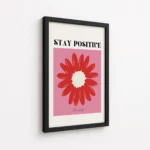 Stay Positive Red Flower Quote Canvas Print - Image 5