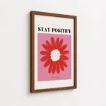 Stay Positive Red Flower Quote Canvas Print - Image 7