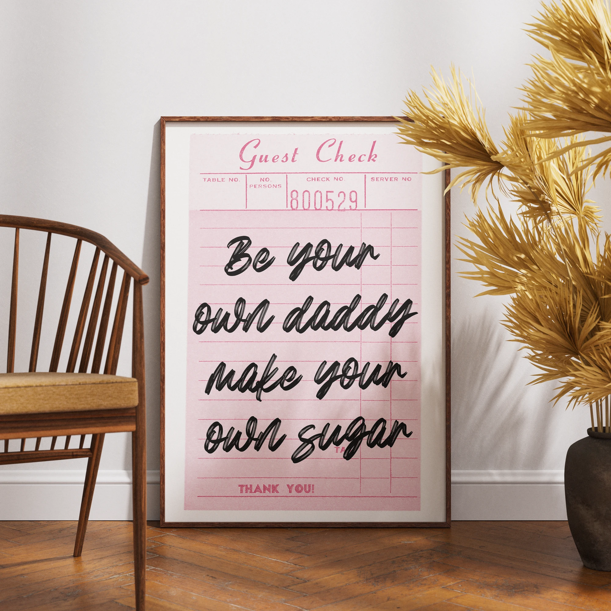Sugar Daddy Good Check Quote Poster_Featured Image 1 Sugar Daddy Good Check Quote Canvas Print - Image 1