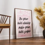 Sugar Daddy Good Check Quote Canvas Print - Image 2