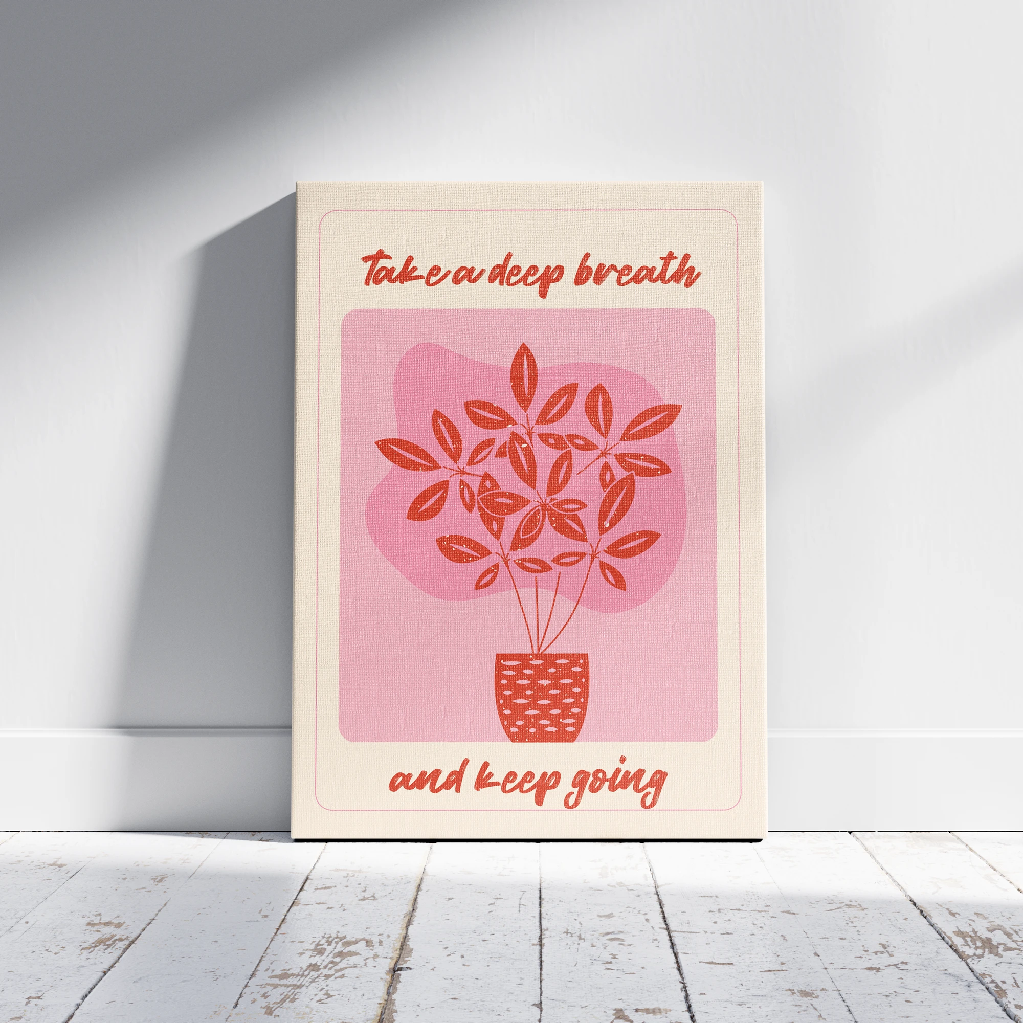 Take Deep Breath Botanical Quote Poster_Featured Image 1 Take Deep Breath Botanical Quote Canvas Print - Image 1
