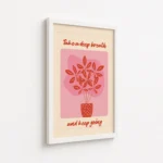 Take Deep Breath Botanical Quote Canvas Print - Image 6