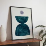 Teal Balance Abstract Minimalist Modern Canvas Wall Art