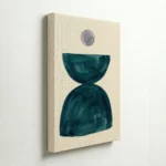 Teal Balance Abstract Minimalist Modern Canvas Wall Art - Image 4
