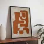 Terracotta Abstract Cutout Shapes Modern Boho Wall Decor