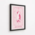 The Lovers Pink Tarot Card Canvas Print - Image 5