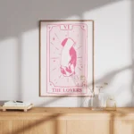 The Lovers Pink Tarot Card Canvas Print