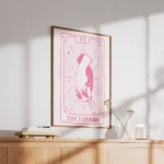 The Lovers Pink Tarot Card Canvas Print - Image 2