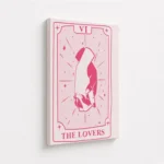 The Lovers Pink Tarot Card Canvas Print - Image 4