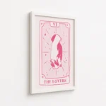 The Lovers Pink Tarot Card Canvas Print - Image 6