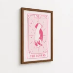 The Lovers Pink Tarot Card Canvas Print - Image 7