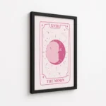 The Moon Pink Tarot Card Canvas Print - Image 5